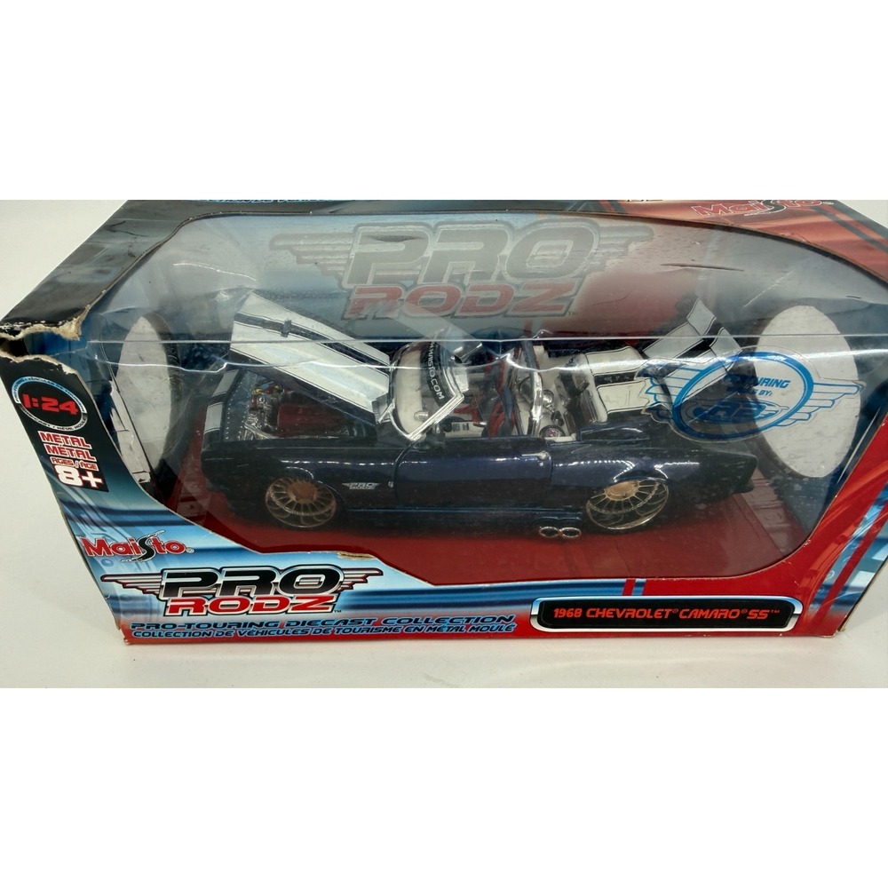 Maisto 1968 Chevy Camaro SS Pro Rodz 1:24 Diecast Pro Touring Blue